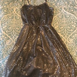 Short Gray Sequined Dress!